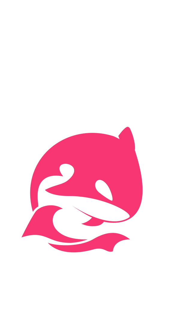 Logo fucsia di Deriva in cui si vede solo l'orca